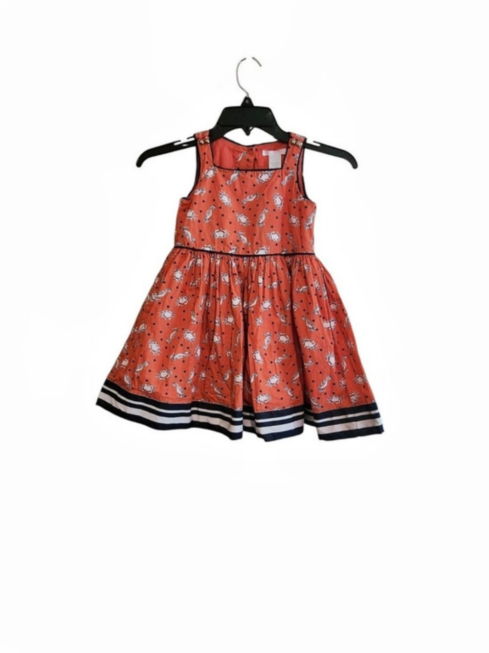 Janie And Jack Coral Crab And Seahorse Poplin Dress